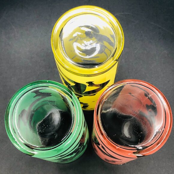 60s Gypsy Carnival Dancer Tom Collins Cocktail Glass Frosted Pastel Midcentury - Picture 10 of 12